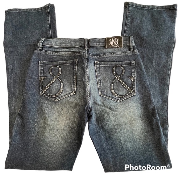 ROCK & Republic denim bejewelled jeans size 28 - Picture 1 of 12